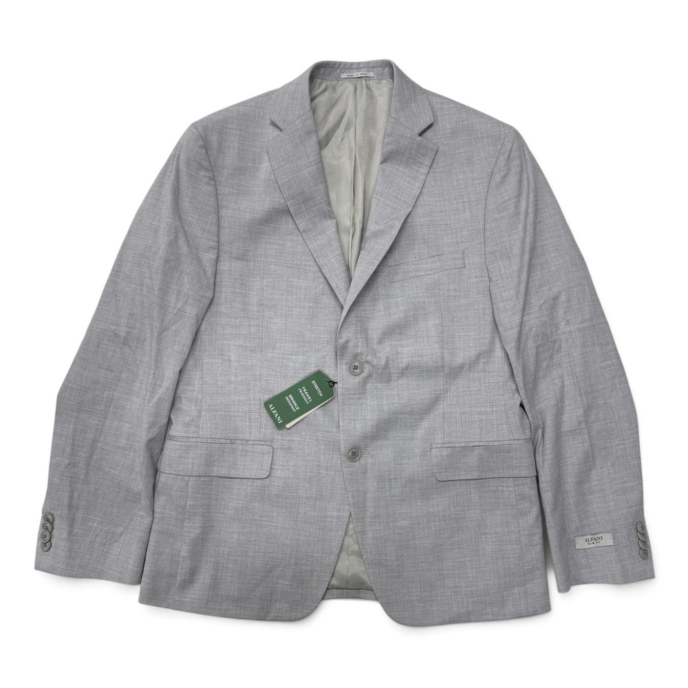 Alfani Blazer Mens 40S Slim Fit Travel Friendly Stretch Gray NWT